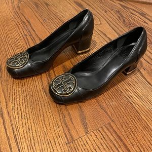 Tory Burch Block Heel Shoes - Black Sz 7M